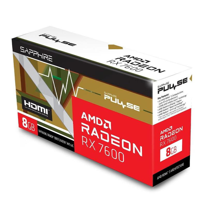 Placa de Vídeo Sapphire Pulse AMD Radeon RX 7600, 8GB GDDR6